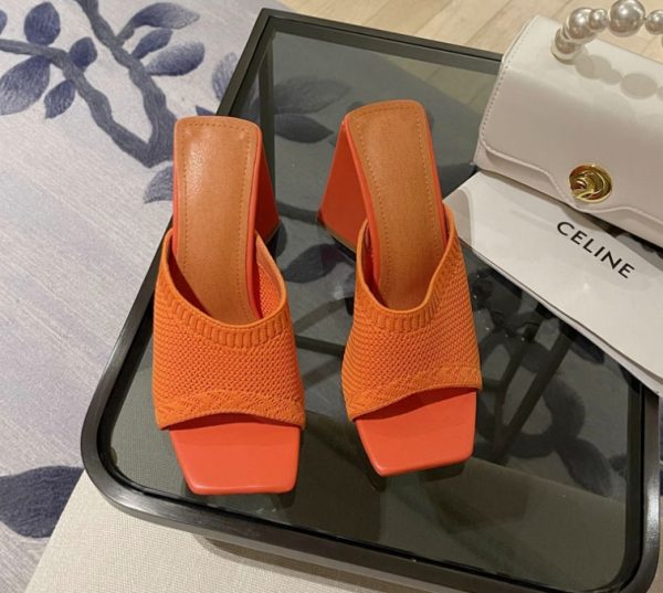 Summer women's new large size flying knitted high-heeled slippers knitted breathable abnormity with fashion women's shoes - Image 103