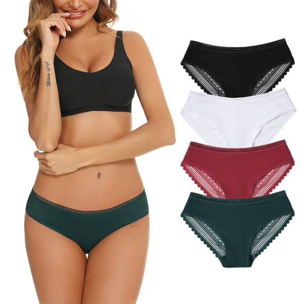 Women's Lace Panties Hipster Ladies Low Rise Full Briefs Lace Underwear - Image 3