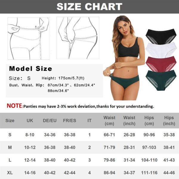 Women's Lace Panties Hipster Ladies Low Rise Full Briefs Lace Underwear - Image 7