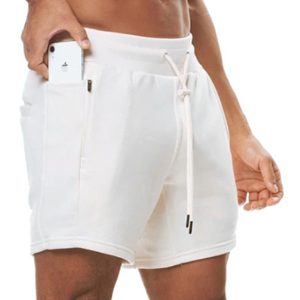 Sports Gym Shorts Men's Multi Pocket Hanging Towel Running Training Pants Cotton