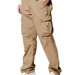 Men's multi-pocket loose casual straight cargo pants