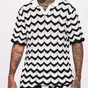 Men's lapel knitting sports casual set