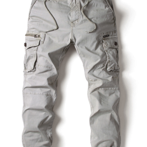 Men's casual solid color cargo pants