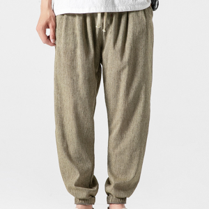 Men's Linen Pants Fashion Haren Pants Drawstring Pants