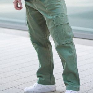 New large pocket work trousers casual sports loose straight pants