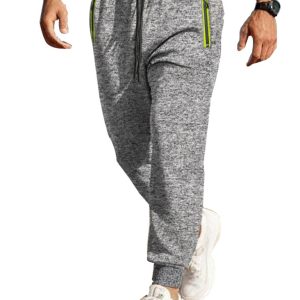 Men's sports trousers casual cationic sweatpants zipper cuffs slim fit sweatpants