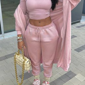 New women's new fashion long-sleeved hooded casual sports suit two-piece set