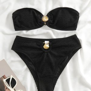 New women's sexy wave pattern split swimsuit bikini