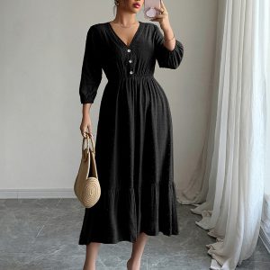 Simple lace patchwork dress