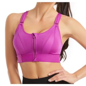 Women's Adjustable Front Zip Sports Bra