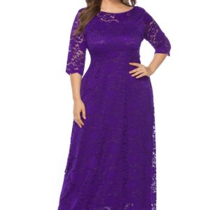 Plus size women's new elegant lace dress