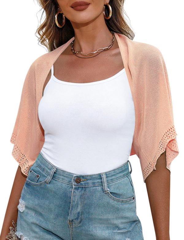Women's knitting short sleeved cardigan - Image 4