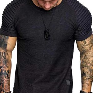 Men's Casual Poly Blend Ribbed Sleeve Tee