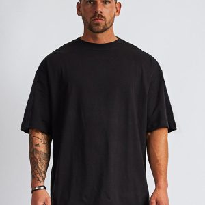 Men's solid color blank loose short-sleeved T-shirt