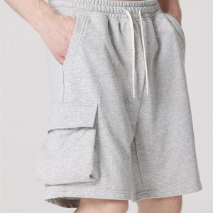 Men's Contrasting Color Stitching Woven Casual Shorts