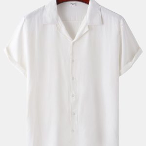 Spring and summer new men's casual button street trendy short-sleeved shirt