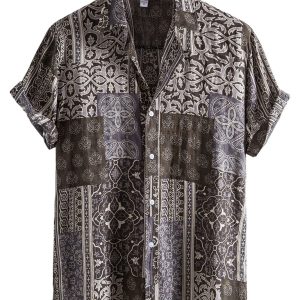 Vacation Floral Men's Casual Short Sleeve Floral Shirt