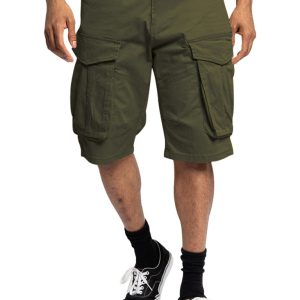 Men's Solid Color Multi-Pocket Casual Cargo Shorts