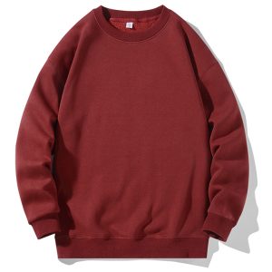 Men's new solid color round neck long sleeve sweatshirt