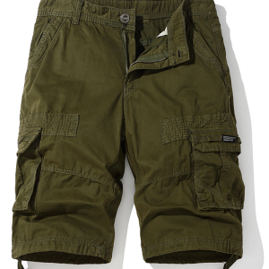 American retro overalls shorts for men with multiple pockets