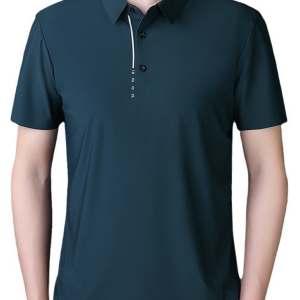 Men's short-sleeved ice silk high elastic non-marking polo shirt
