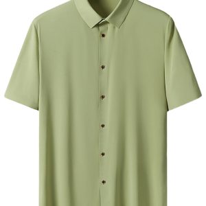 Men's light ice silk high elastic short sleeve shirt
