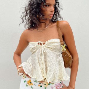 Women's Off-Shoulder Spice Girl Solid Color Short Tank Top Sexy Tube Top