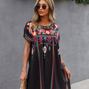 New casual holiday loose short dress