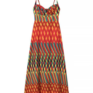 New style suspender print dress