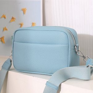 Solid color PU messenger bag women's small bag ladies shoulder bag small square bag