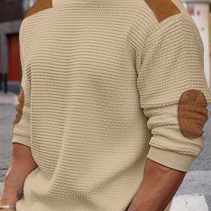 Men's Autumn-Winter Patchwork Textured Sweater