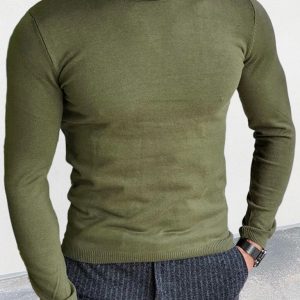 Men's new turtleneck sweater slim fit pullover bottoming sweater