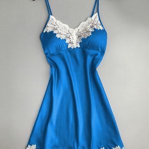 Women's Color Contrasting Sexy Camisole Nightdress