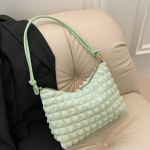 New soft square underarm bag simple solid color handbag