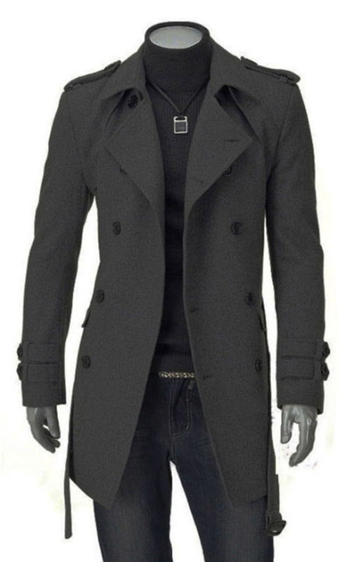 Men's Classic Solid Woolen Knit Long Sleeve Coat - Image 7