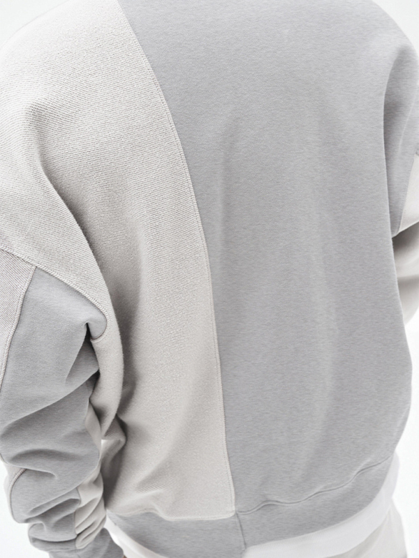 Men's Knitted Stitching Solid Color Casual Crew Neck Sweatshirt - Image 14