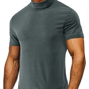 Men's turtleneck all-match bottoming short-sleeved t-shirt