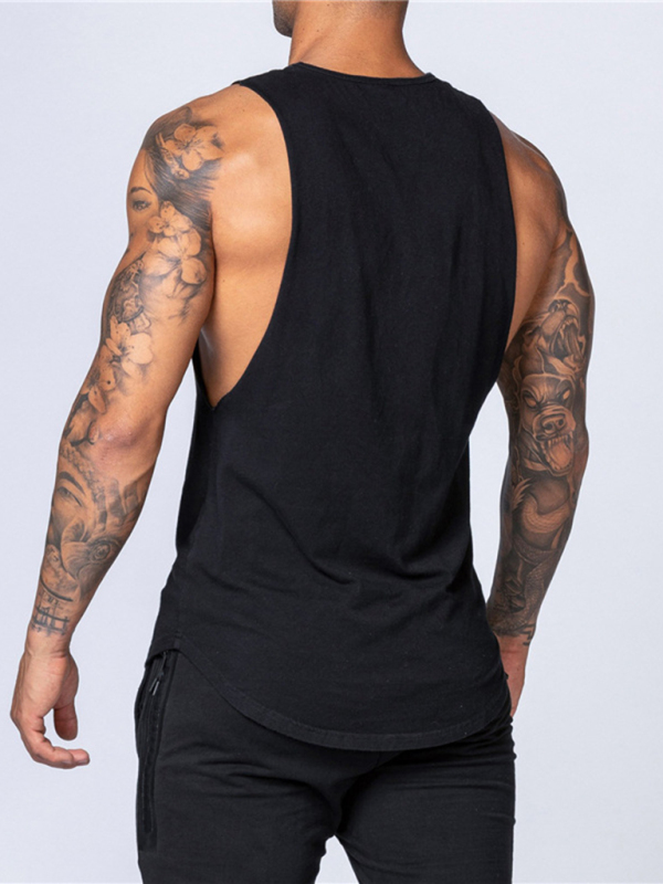 Men's Solid Color Round Neck Casual Breathable Slim Fit Sports Vest - Image 8