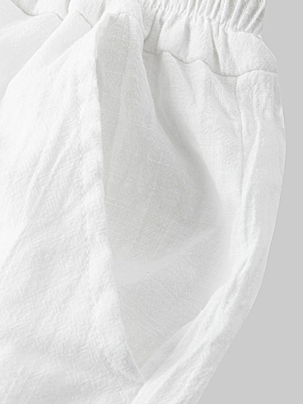 Casual Pants Men's Cotton Linen Beach Pants Korean Style Solid Color Linen Pants - Image 4