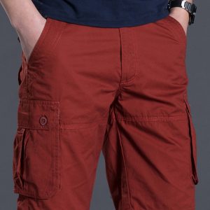 New Thin Workwear Shorts Solid Color Loose Multi-Pocket Straight Casual Pants