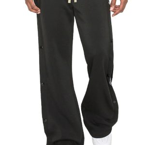 New men's high street multi-line hip-hop breasted sports cashew flower wide-leg casual trousers