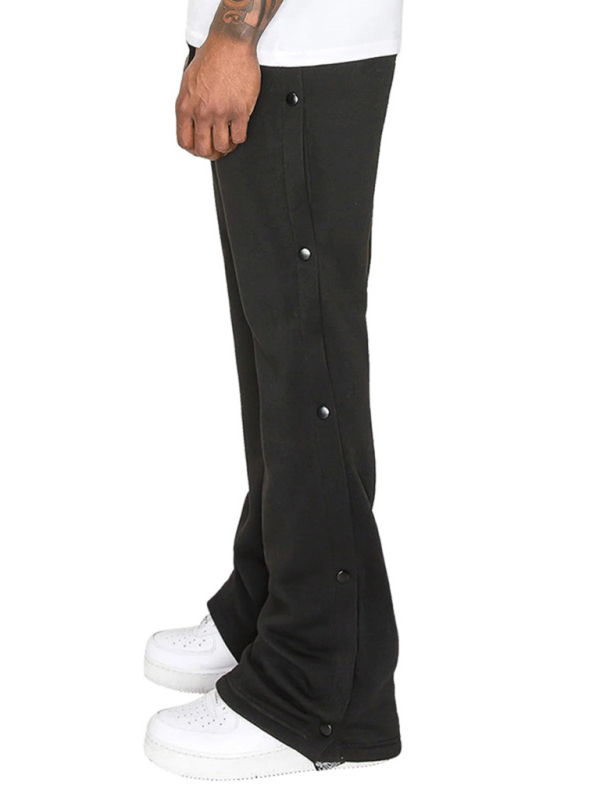 New men's high street multi-line hip-hop breasted sports cashew flower wide-leg casual trousers - Image 5