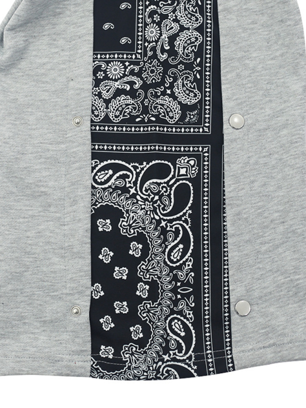 New men's high street multi-line hip-hop breasted sports cashew flower wide-leg casual trousers - Image 8