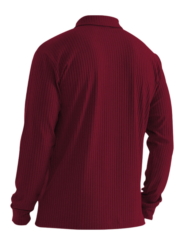 New Men's Long Sleeve T-Shirt Long Sleeve Lapel Polo Shirt - Image 6