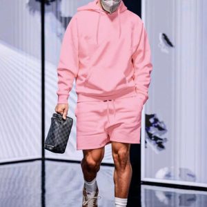 New Men's Loose Hooded Suit Casual Versatile Fleece Couple Suit