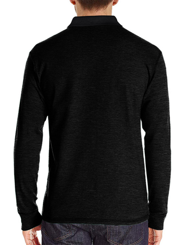 New Men's Long Sleeve Lapel Bottoming POLO Shirt Top - Image 5