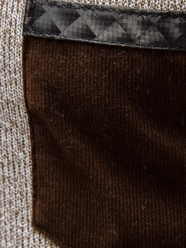 Men's stand-up collar thickened patchwork half-zip lapel sweater pullover sweater - Image 14