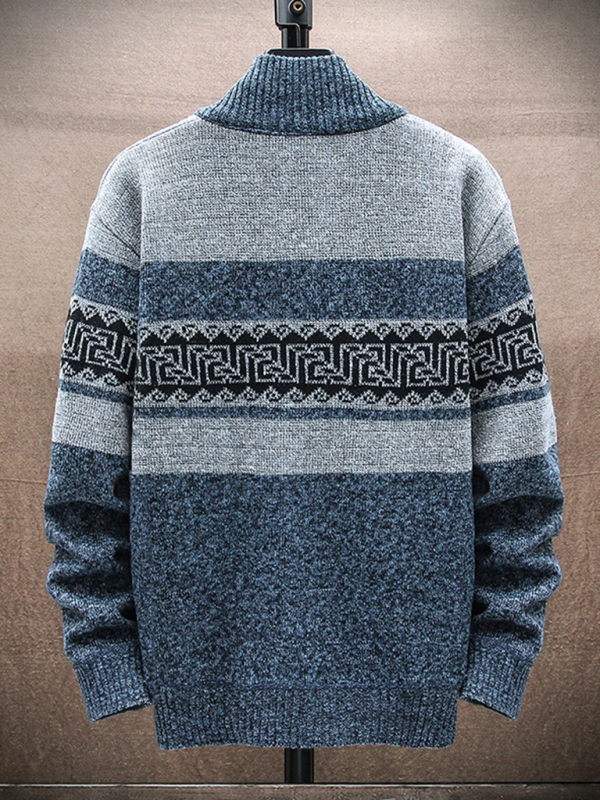 Men's new fashion stand-up collar cardigan sweater zipper style sweater - Image 5