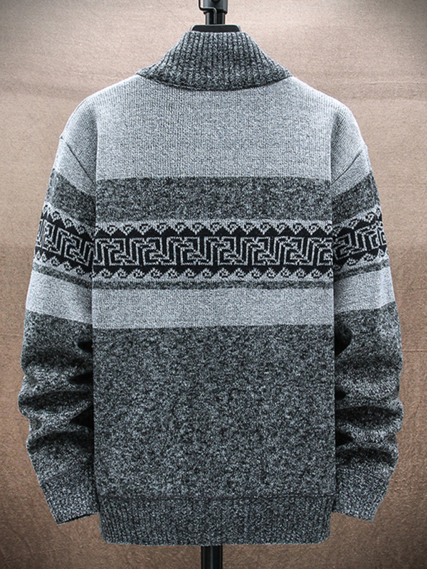 Men's new fashion stand-up collar cardigan sweater zipper style sweater - Image 3