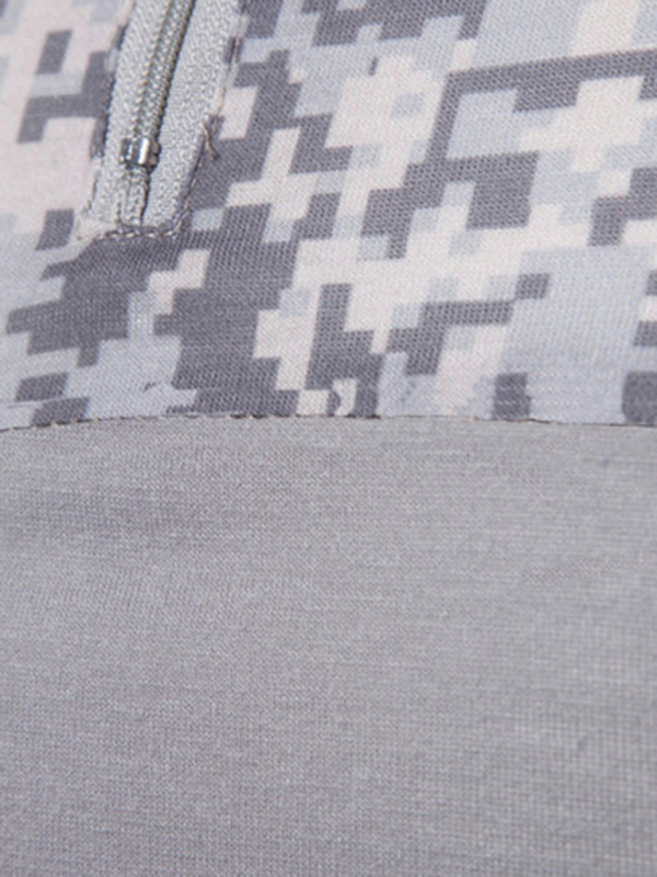 Men's Military Field Outdoor Elastic Fitness Camouflage Long Sleeve Zipper Pocket T-Shirt - Image 8